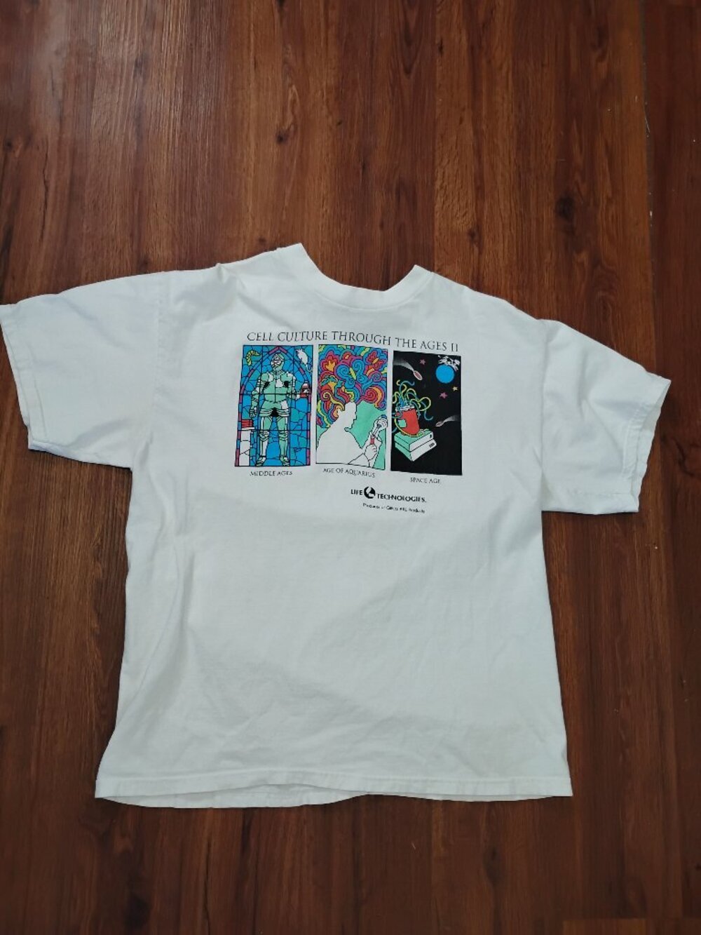Vintage 90s Cell Culture Life Technologies Art T-Shirt - Picture 2 of 5